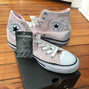 NIB Converse Pink Velvet High Tops